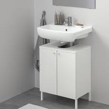 Nos meubles pour lavabo ikea offrent un espace de rangement esthétique dans ta salle de bains. Nysjon Bjorkan Meuble Sous Lavabo 2 Portes Blanc Mitigeur Lavabo Pilkan Ikea