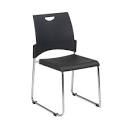 Office Star Products Black Straight Leg Stack Chair with Plastic Seat ...