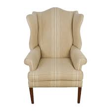 used ethan allen skylar stripped wing chair black accent chair wing chair chair