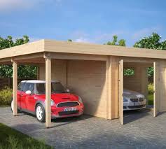 Garage And Carport Combination Type H 44mm 6 X 6 M Summer House 24 Carport Wooden Garage Wooden Carports