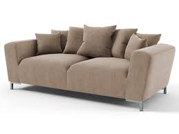 Canapé 3 places tissu taupe. Canape Fixe Tissu Alto 3 Places Taupe 85994 85996