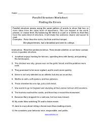 Parallelism reading, writing, and thinking { to sing, to dance, and to write what is more important than learning, loving, and laughing? Englishlinx Com Parallel Structure Worksheets