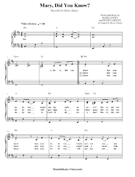 This is a late beginner to intermediate level piano medley arrangement of the christmas song, mary did you know. Mary Did You Know Sheet Music Christmas Carol Sheetmusic Free Com