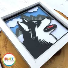 Download Husky Shadow Box Frame Svg Craft With Sarah