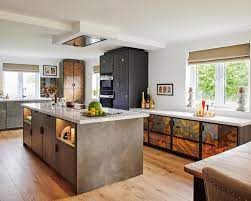 Dark grey kitchen with wood worktop maintenance supervisor. Wood Kitchen Flooring Is Wood Flooring Suitable For Kitchens The Experts Explain Homes Gardens
