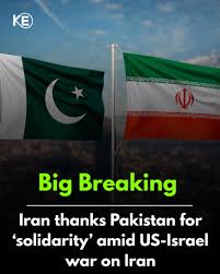 Iran thanks Pakistan for 'solidarity' amid US-Israel war on Iran
