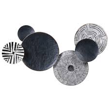 Shop luxury home accessories at amara. Tribal Metal Wall Plates Black White Barker Stonehouse