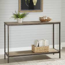 An Industrial Chic Pairing Of Metal And Wood This Streamlined Console Table Lets Your Favorite Accents Ta Console Table Furniture Modern Furniture Living Room