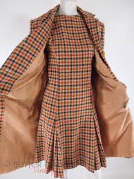 60s Plaid Tweed Dress Coat Set 1960s Shift Dress Vintage Dresses Tweed Shift Dress