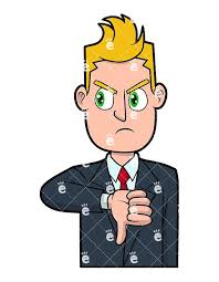 Dissatisfied Businessman Thumbs Down Vector Cartoon Clipart Friendlystock Cartoon Clip Art Clip Art Business Man