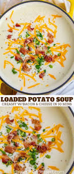 Coarsely mash potatoes into soup. Baked Potato Soup Dinner Then Dessert