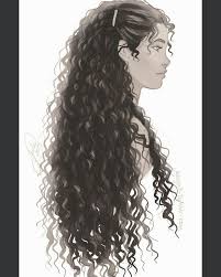 Beautiful Drawing Of A Girl With Curly Hair Cabelo Desenho Desenho De Cabelo Cabelo
