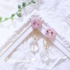 一点物 アリッサム クリア ハート ピアス アリッサム ピアス ハート ピアス