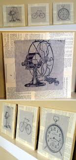 Linen And Book Page Canvas Book Page Crafts Old Book Crafts Book Crafts