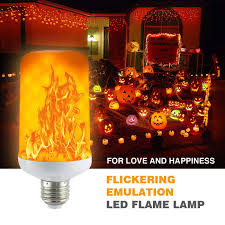 2 Pack Golspark Led Flame Effect Light Bulb 7 Watt Standard E26 Base Flickering Fire Light Halloween Christmas Holiday At Lamp Decor Light Bulb Firelight