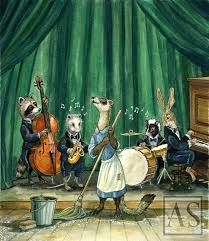 Flora And The Jazz Boys By Astrid Sheckels Music Band Art Gouache Illustrations Surreal Art
