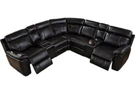 Grandview 7 Pc Black Reclining Sectional Reclining Sectional Sectional Power Recliners
