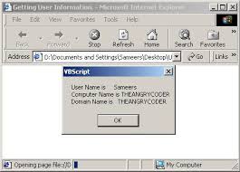 Getting User Information Using Wsh And Vbscript Codeproject