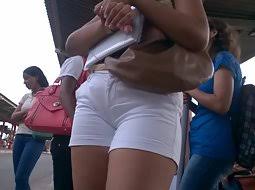 Hot asian milf dancing and showing her camel toe. Big Cameltoe Of A Milf In Shorts Voyeurs Hd