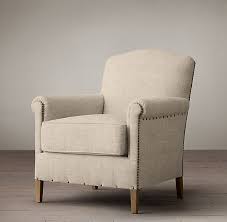 Here are pictures of the floor model at the store in dove gray. 1920s French Camelback Club Chair