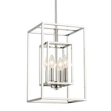 4 Light Polished Chrome Pendant Silver Steel Chrome Pendant Lighting Pendant Lighting Chrome Lantern