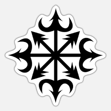 You may want to try the standard unicode characters u+2605 (black star) and u+2606 (white star): Chaos Star Symbol Of Chaos Energy Symbol C Sticker Spreadshirt