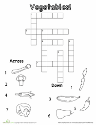 Use these free printable first grade crosswords to help them learn more challenging sight and spelling words or discover vocabulary related to math, science, and social studies. Picture Crossword Vegetables Worksheet Education Com Education Com Crossword 2nd Grade Worksheets
