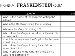 Do you know the secrets of sewing? Gcse Frankenstein 80 Question Quiz Teaching Resources