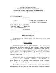 A persuasive thesis usually contains an opinion and the reason why your opinion is true. Position Paper Sample Republic Of The Philippines Department Of Labor And Employment National Labor Relations Commission Banawe Quezon City Jun Course Hero