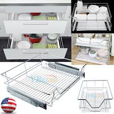 2 pull out wire baskets drawers kitchen