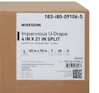 McKesson Impervious Orthopedic U-Drape, Blue - 60 W x 70 L Inch Sterile