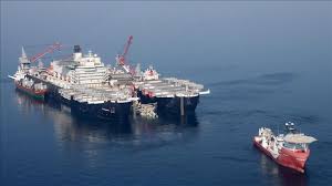 There is still 25 meters under the surface. Turkstream S Giant Pipelaying Vessel Pioneering Spirit