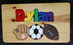 Check spelling or type a new query. New Wooden Name Puzzle Stool Personalized With Dylan Sports Ships Free Ebay