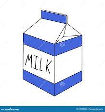 Milk Box Vector Illustration Isolated on White Background. Stock Vector -  Illustration of drawing, blue: 161319034