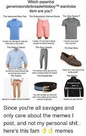 Which Essential Genericwonderbreadwhiteboytm Wardrobe Item Are You The Nantucket Blue Polo The Embroidered Salmon Shorts The Grey Sporty T I Prefer My Mint Green Polo But I Swear I M Not Cold In