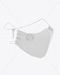 Download Face Mask With Elastic Cord And Stopper Front Half Side View High Angle In Apparel Mockups On Yellow Images Object Mockups
