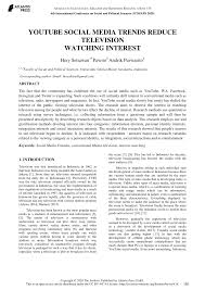 PDF) Youtube Social Media Trends Reduce Television Watching Interest