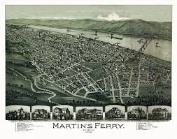 Old Map Of Martins Ferry Ohio 1899 Belmont County Panoramic Map Birds Eye View Map Martins Ferry