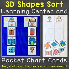 3d Shapes Sort Learning Center Pocket Chart Cards Printable