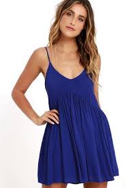 Dream State Royal Blue Babydoll Dress Babydoll Dress Blue Babydoll Dress Dresses