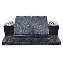 Granite Carved Book Cremation Memorial with Curved ‘V’ Centre Pages