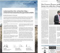 Die wirtschaft ist ein teil der gesellschaft. Ausgerechnet Die Cs Wettert Gegen Die Konzern Verantwortung Inside Paradeplatz