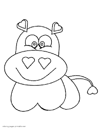 Let's start with hippopotamus coloring pages. Hippo Valentines Colouring Pages Coloring Pages Printable Com