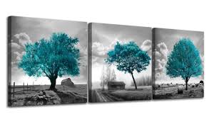 Cast concrete shower pan and galvanized walls make a great bathroom combo for a rustic modern farmhouse. Canvas Wall Art For Bedroom Black And White Farmhouse Rustic Country Landscape Teal Trees Picture Wall Decor Modern Framed Artwork 3 Pieces Wall Decoration For Dining Room Kitchen Bathroom Office Home Buy