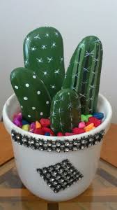 Tas Boyama Kaktuslerim Boyali Kayalar Sanat Minyaturler