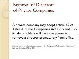 Enforcement of duty to make returns (1) if a corporation or person, having made default in complying with— (a) any provision of this act or of any other law which requires the lodging or filing in any manner with the registrar or the official. Resignation And Removal Of Directors Ppt Download