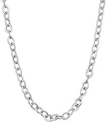 Maybe you would like to learn more about one of these? Amazon Com Kooljewelry 14k White Gold Flat Oval Anchor Chain Necklace 3 1 Mm 18 Inch Jewelry