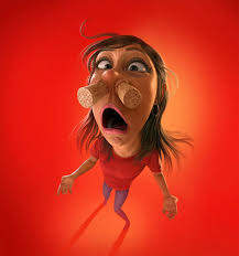 Sinuses Funny Illustration Series By Tiago Hoisel Inspiration Grid Design Inspiration Illustration Drawing Fun Funny Illustration Caricature Girl Humor