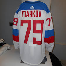 Personalize any hockey jersey with your favorite nhl team and player. Andrei Markov Montreal Canadiens Game Used Away 2016 World Cup Of Hockey Team Russia Jersey Nhl Auctions