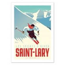 Affiche Saint Lary Le Ski Sport D Hiver Saint Lary Affiche Vintage